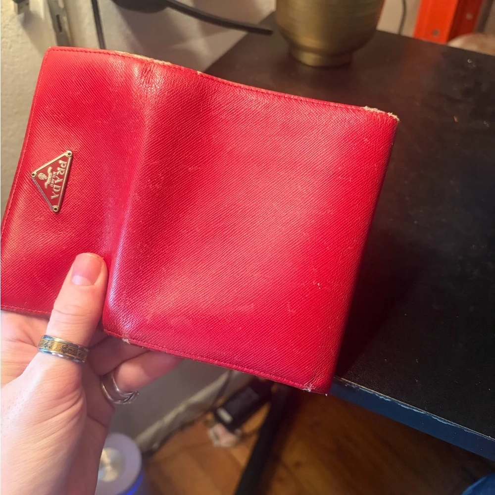 Prada Scarlet Red Leather Wallet